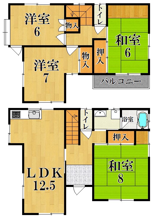 中山町戸建 間取り図