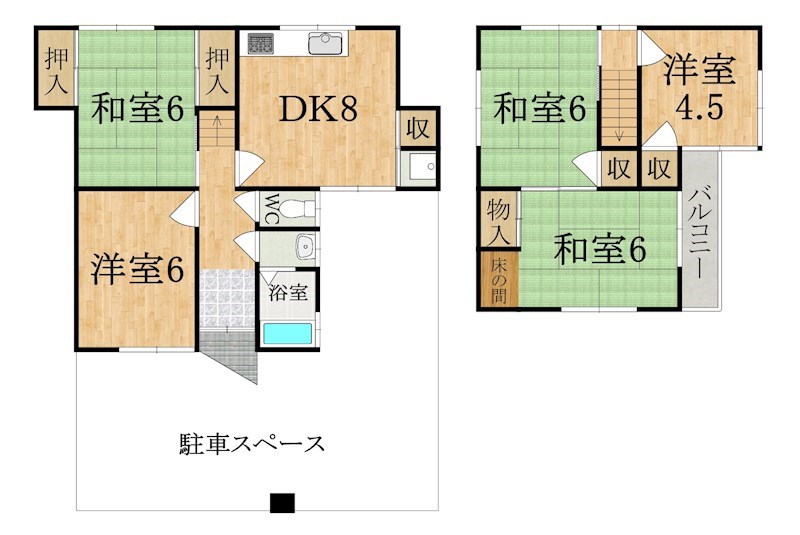 大和郡山市新町貸家  間取り図