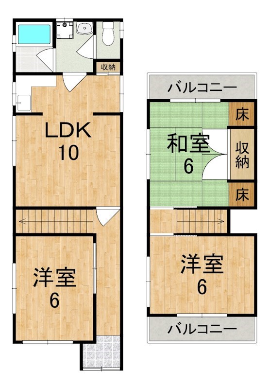 王寺町本町戸建 間取り図