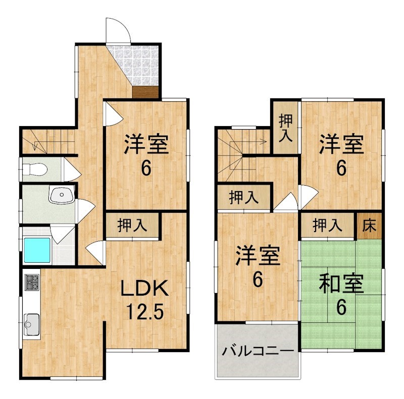 王寺町畠田3丁目戸建 間取り図