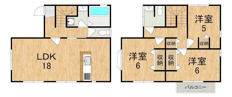 上牧町片岡台貸家 間取り図