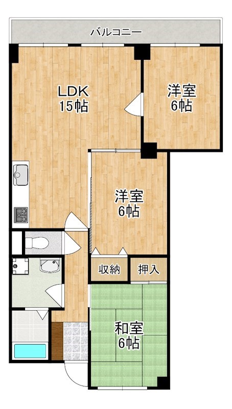 メゾン佐保Ａ棟 405号室 間取り