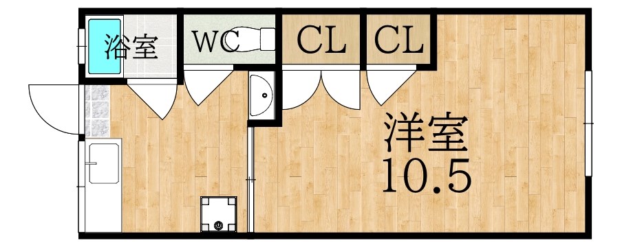 ロイヤル学園前PartⅠ 210号室 間取り