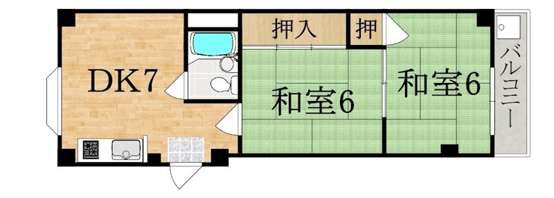 ロイヤル南生駒 201号室 間取り