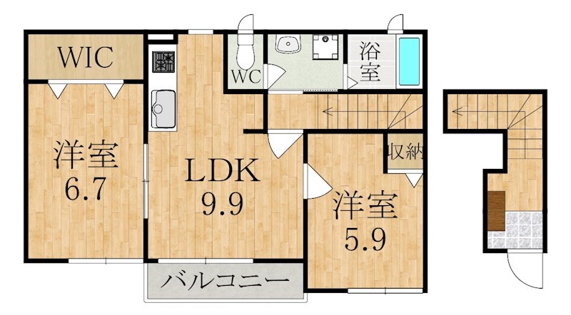 コントレール大和八木 205号室 間取り