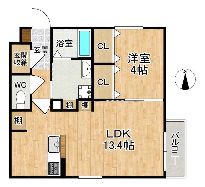 CASA+αならまち 103号室 間取り