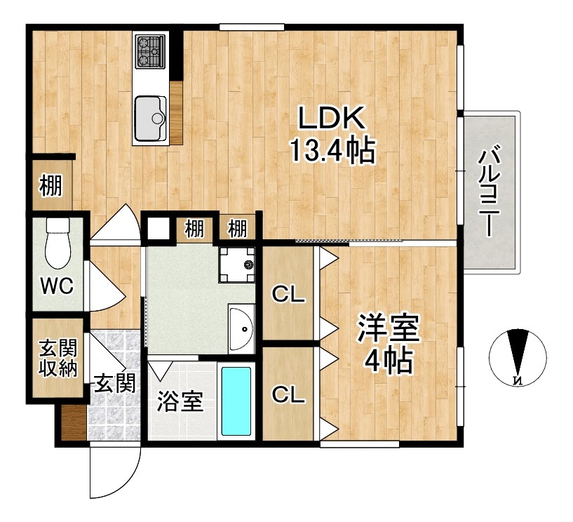 CASA+αならまち 104号室 間取り