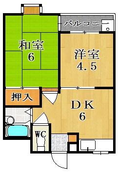 シティパレス三条大宮Ｐ２ 404号室 間取り