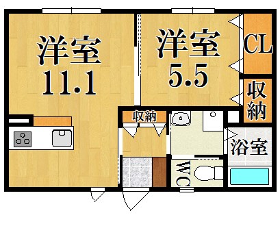 シャーメゾン中山Ｂ棟 201号室 間取り