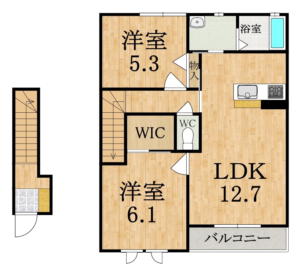 ラ・メゾン柿の木Ａ 202号室 間取り