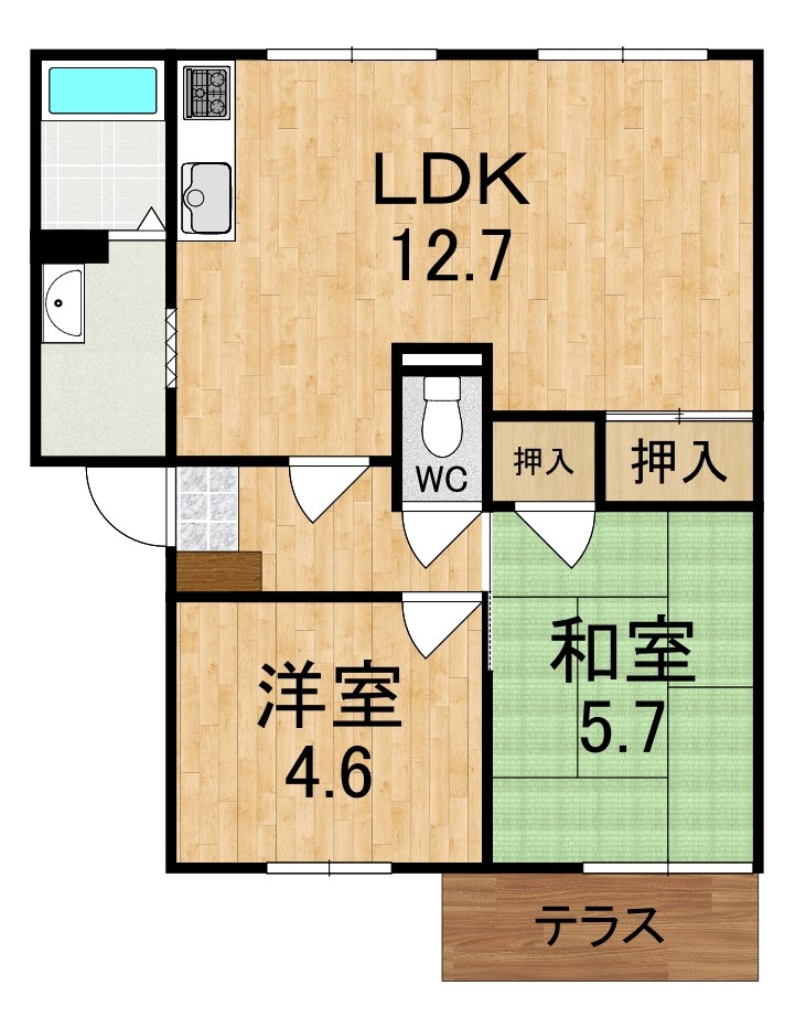 ハイツ池田D 間取り図