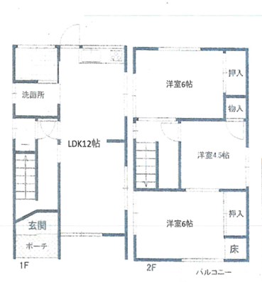 東九条町戸建て 間取り図