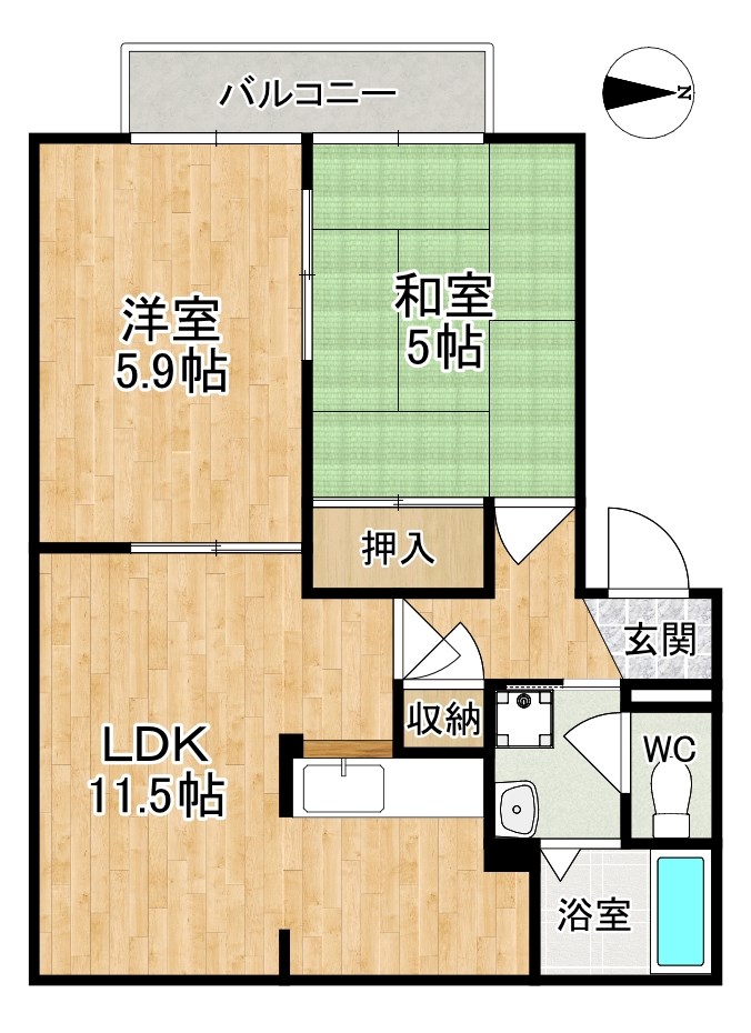 ハックベリーハイツＣ 間取り図