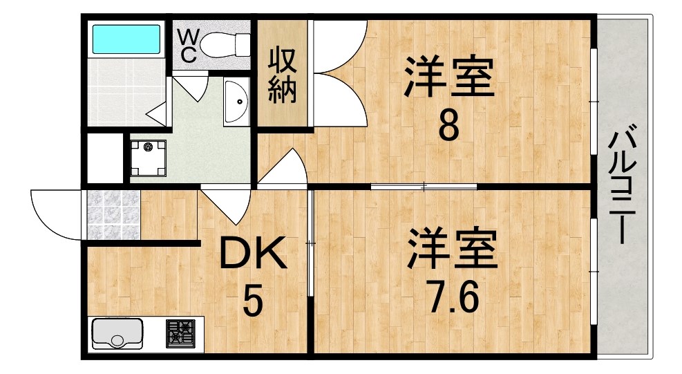 アンプルール　ブア　竜田川 105号室 間取り