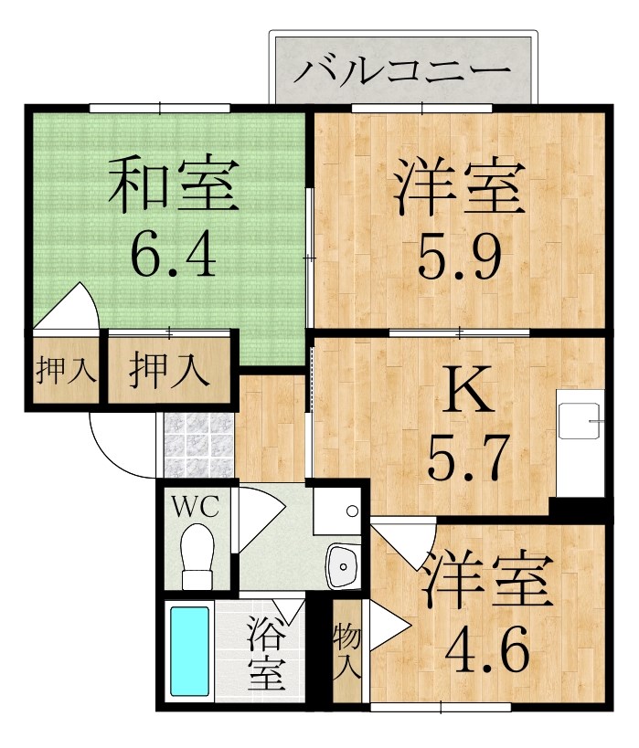 ファミールグランデ　Ｂ棟 203号室 間取り