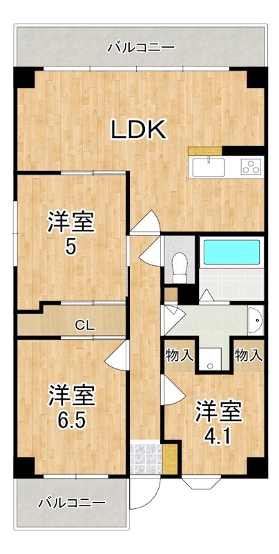 東急ドエル大和八木アネックス　C棟 507号室 間取り