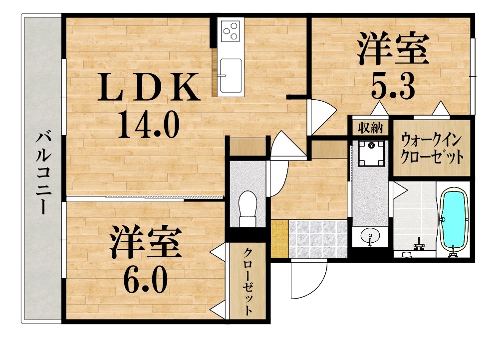 リヴァージュ 302号室 間取り