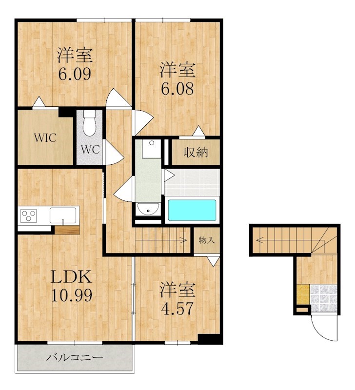 ディンプル 202号室 間取り
