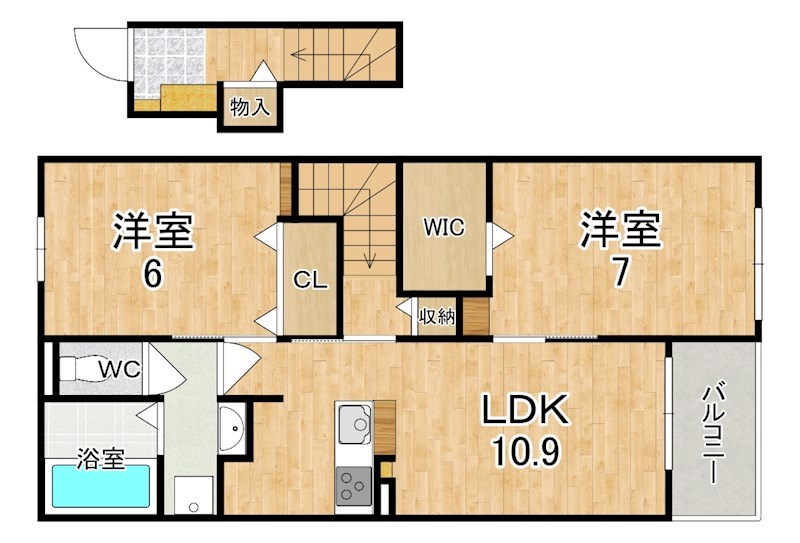 クラール北永井Ａ 205号室 間取り