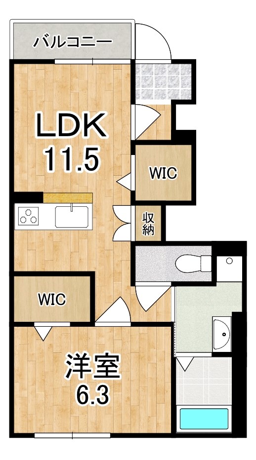 Central River 102号室 間取り