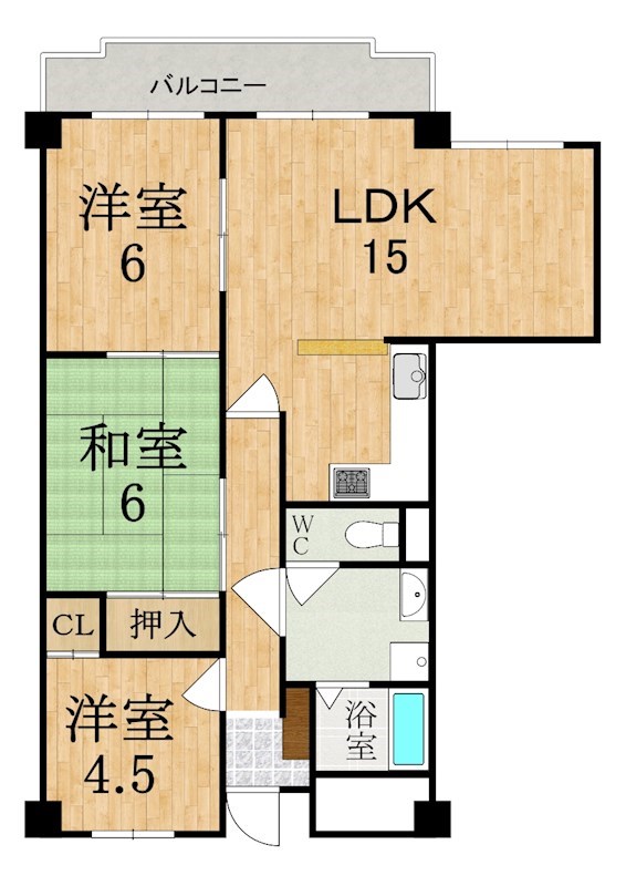 リアライズ八木 405号室 間取り