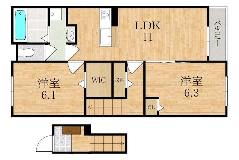 グレイス加茂Ⅰ 202号室 間取り