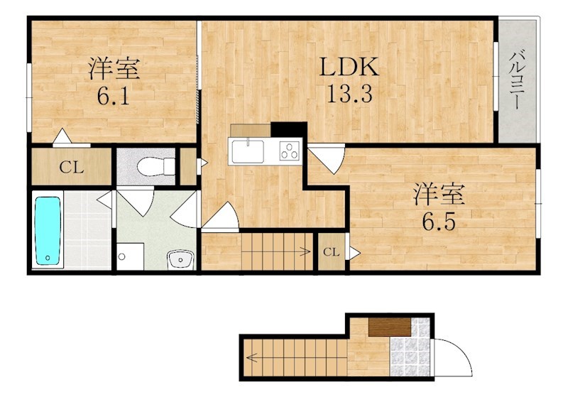 グレイス加茂Ⅱ 203号室 間取り