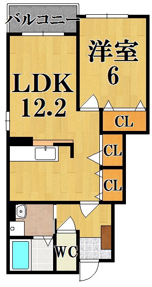 グランディール 101号室 間取り