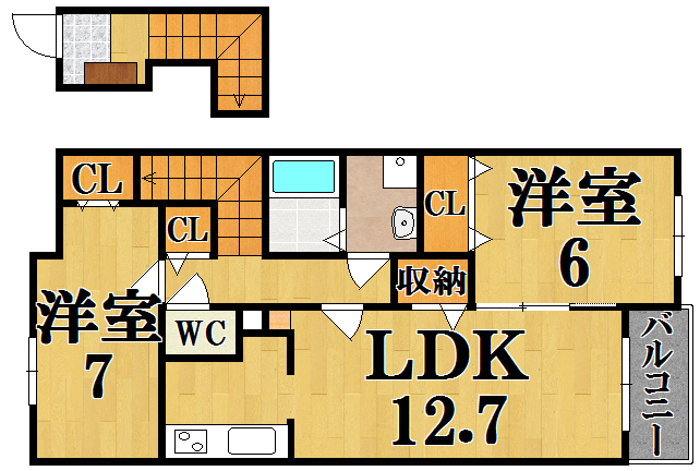 シャンプラージュ 206号室 間取り