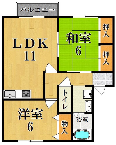 プレミール秋篠 101号室 間取り