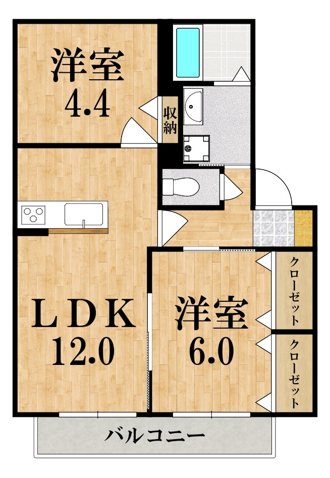 コンフォート小川 202号室 間取り