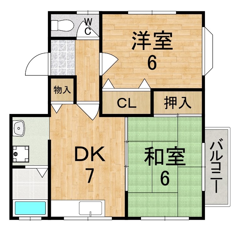 エスポワール王寺 202号室 間取り