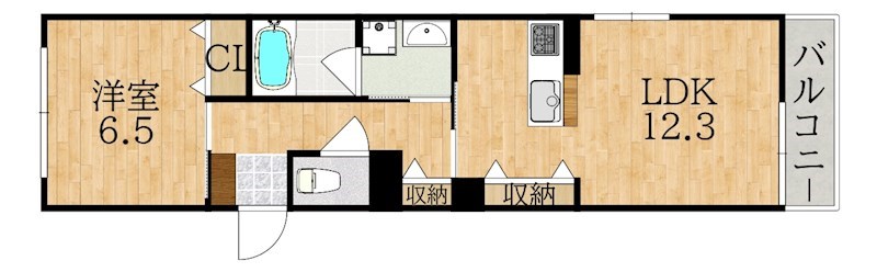 ル コトー学園前 102号室 間取り