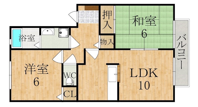 フォレストハイツ富堂町B 201号室 間取り