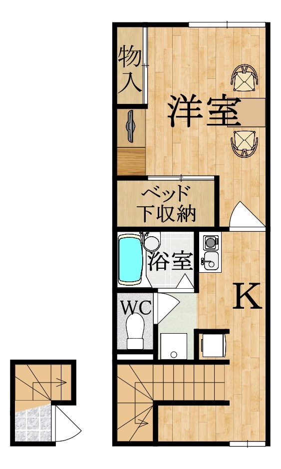 レオパレスハートフル西大寺 203号室 間取り
