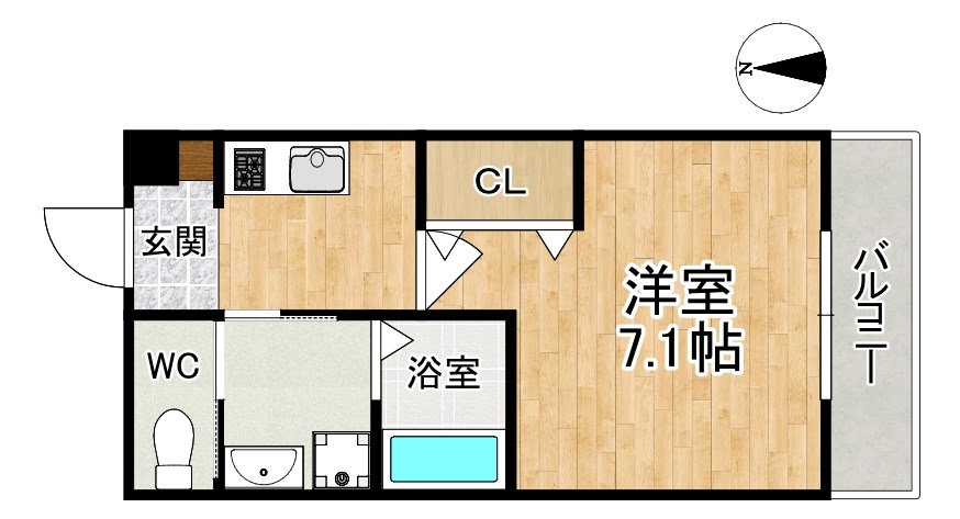 UNI　FLAT　奈良法蓮町 303号室 間取り