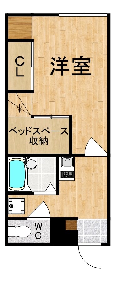 レオパレス法隆寺 203号室 間取り