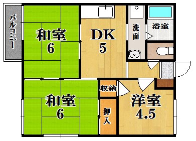 クリスタルパレス西の京 105号室 間取り