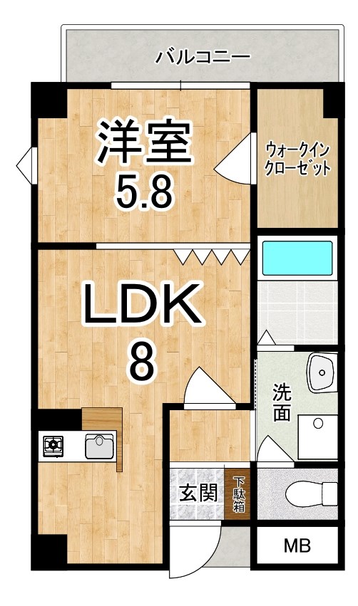 アンソレイエ 101号室 間取り