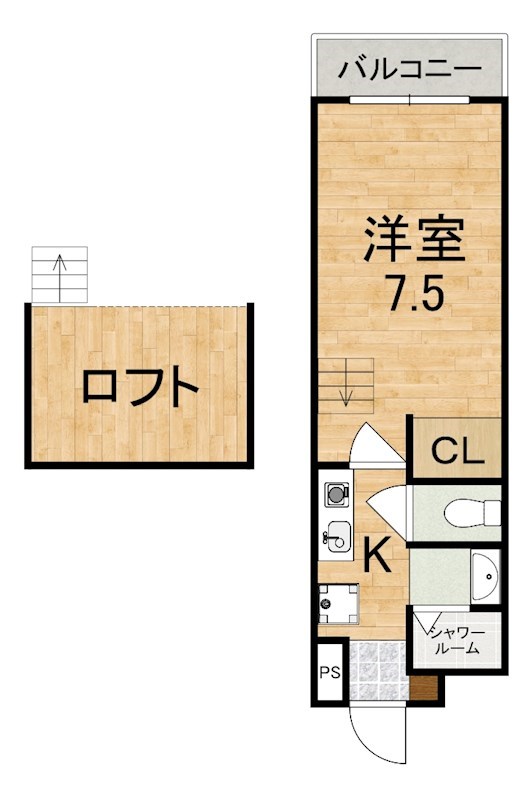 亀井参号館 211号室 間取り