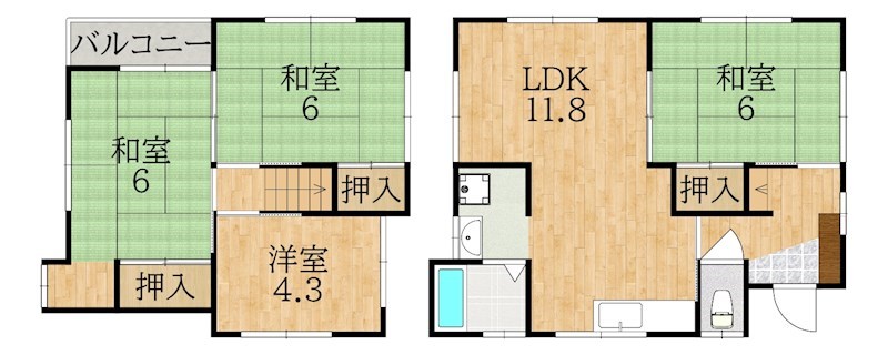 富雄北3丁目戸建 間取り