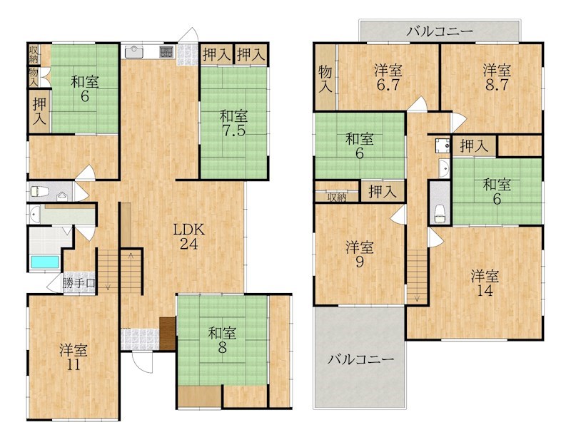 富雄元町4丁目戸建 間取り