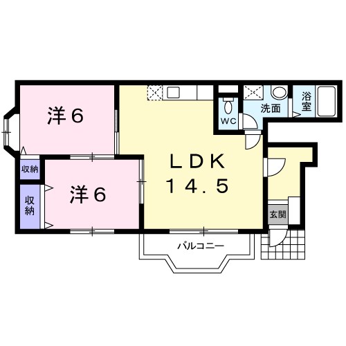 グラース 101号室 間取り