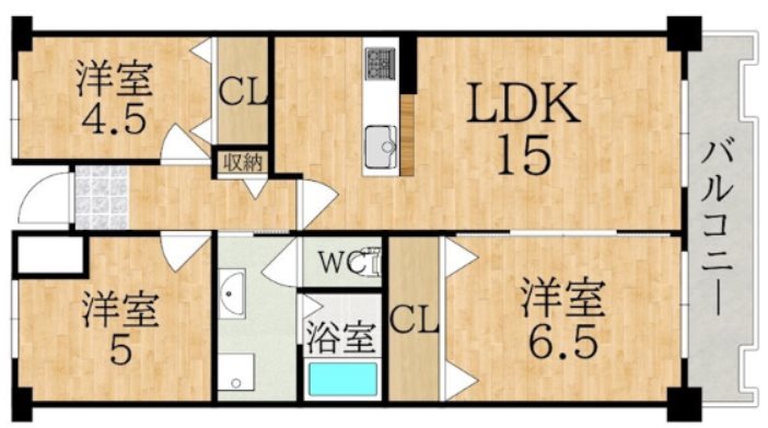 グランドパレス学園前 C338号室 間取り