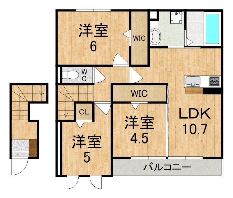 リビエール信貴 203号室 間取り