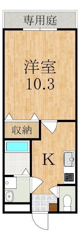 ＷＩＮＧ　ＨＯＵＳＥ 107号室 間取り