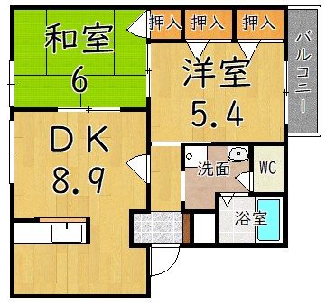 プレミール當麻 203号室 間取り