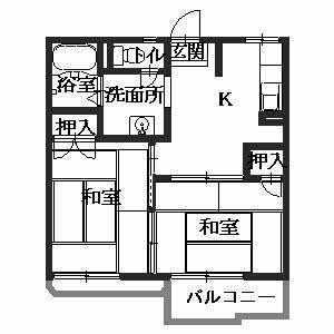 パールハイツ 205号室 間取り