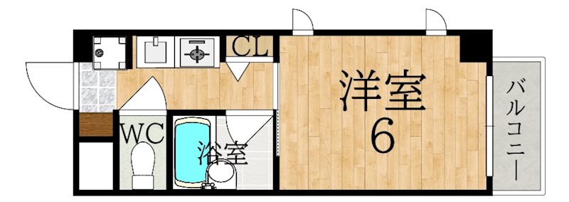 オーキッドあやめ池 111号室 間取り