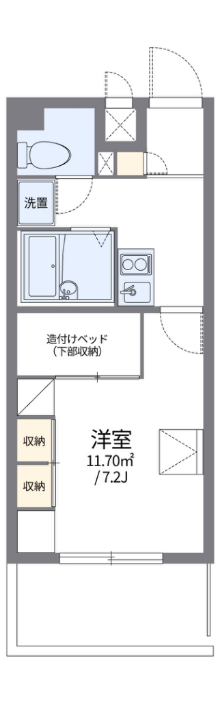 レオパレス佐保川 106号室 間取り